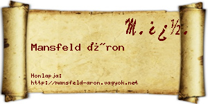 Mansfeld Áron névjegykártya